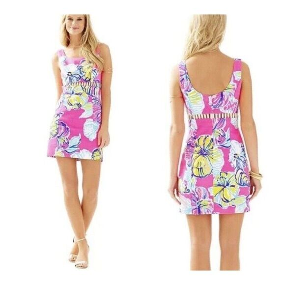 Lilly Pulitzer Iggy Shift Dress Womens Size 0 Kir Royal Swept By The Tides 21013 - Picture 2 of 16